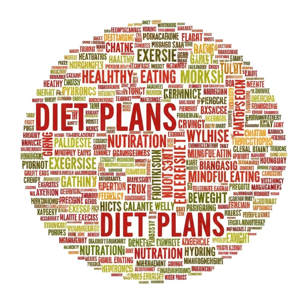 Diet plans and nutrition concepts word cloud